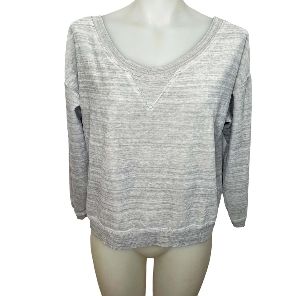 Grey Velour Crew Neck Sweatshirt With Tie Back 🤍